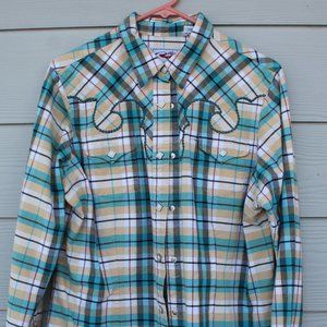 Roper Western Shirt - Size XL - Plaid colors - Great Condition!